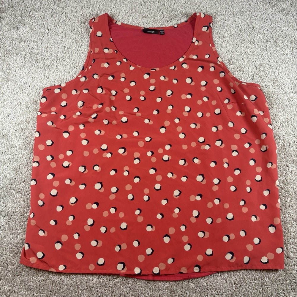 APT. 9 Women's Sleeveless Tank Top Red Polka Dot Print Size‎ 1X